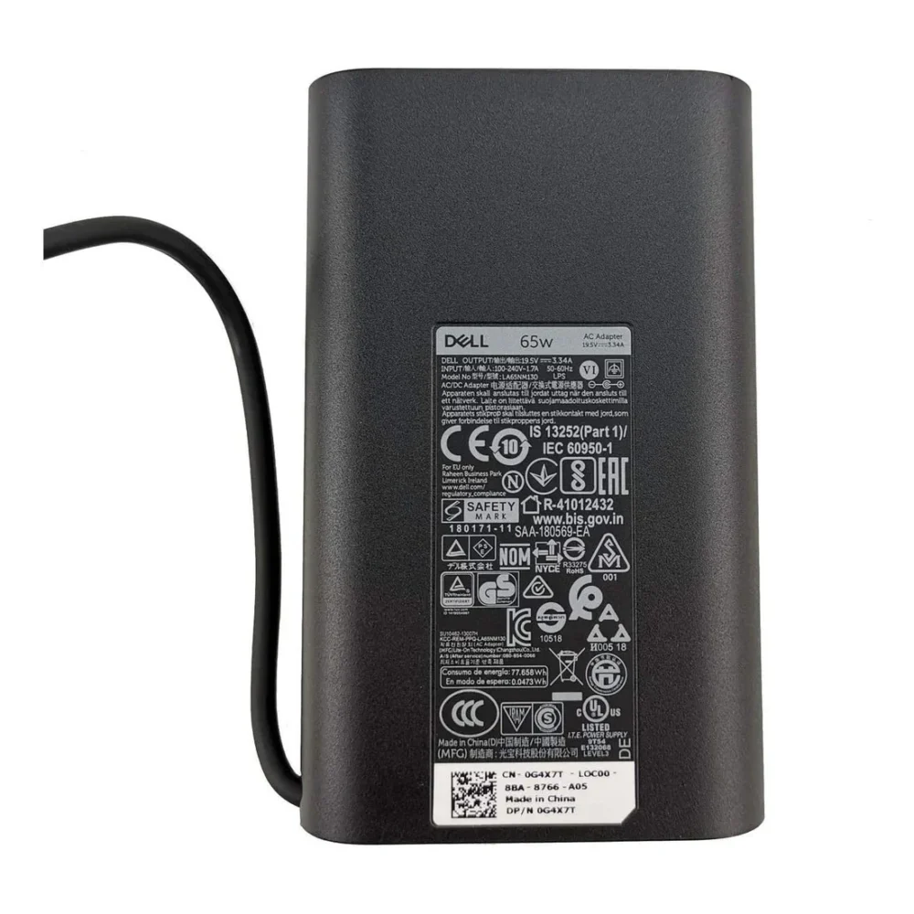 Dell Original 65W Laptop Charger Adapter (19.5V 7.4mm Pin)