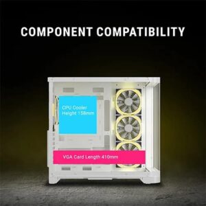 Ant Esports Crystal Arc ARGB White Mid Tower Cabinet