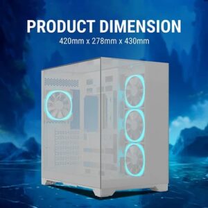 Ant Esports Crystal Mirror White ATX Mid Tower Cabinet