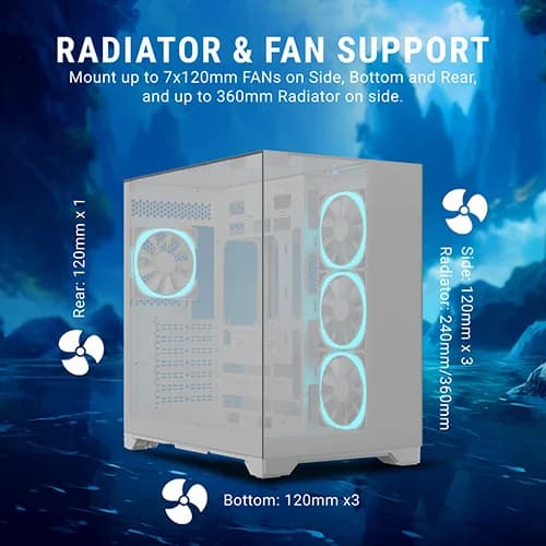Ant Esports Crystal Mirror White ATX Mid Tower Cabinet