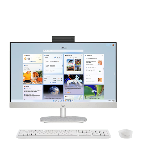 Hp (27") AIO Desktop Pc 27-Cr1027in Intel Ultra 5 -125U/Win 11+MSO 21/16GB/1TB SSD/ Grphx Graphics UMA , Height Adjustable Stand/Wireless/ ODD No/Shell White