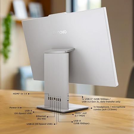 Lenovo IdeaCentre AIO 13th Gen Core™ i5-13420H 24" FHD IPS (16GB RAM/512GB SSD/Windows11/Office 24/3Wx2 Harman Speakers/Wireless EOS Keyboard & Mouse, Cloud Grey), All-in-One Desktop
