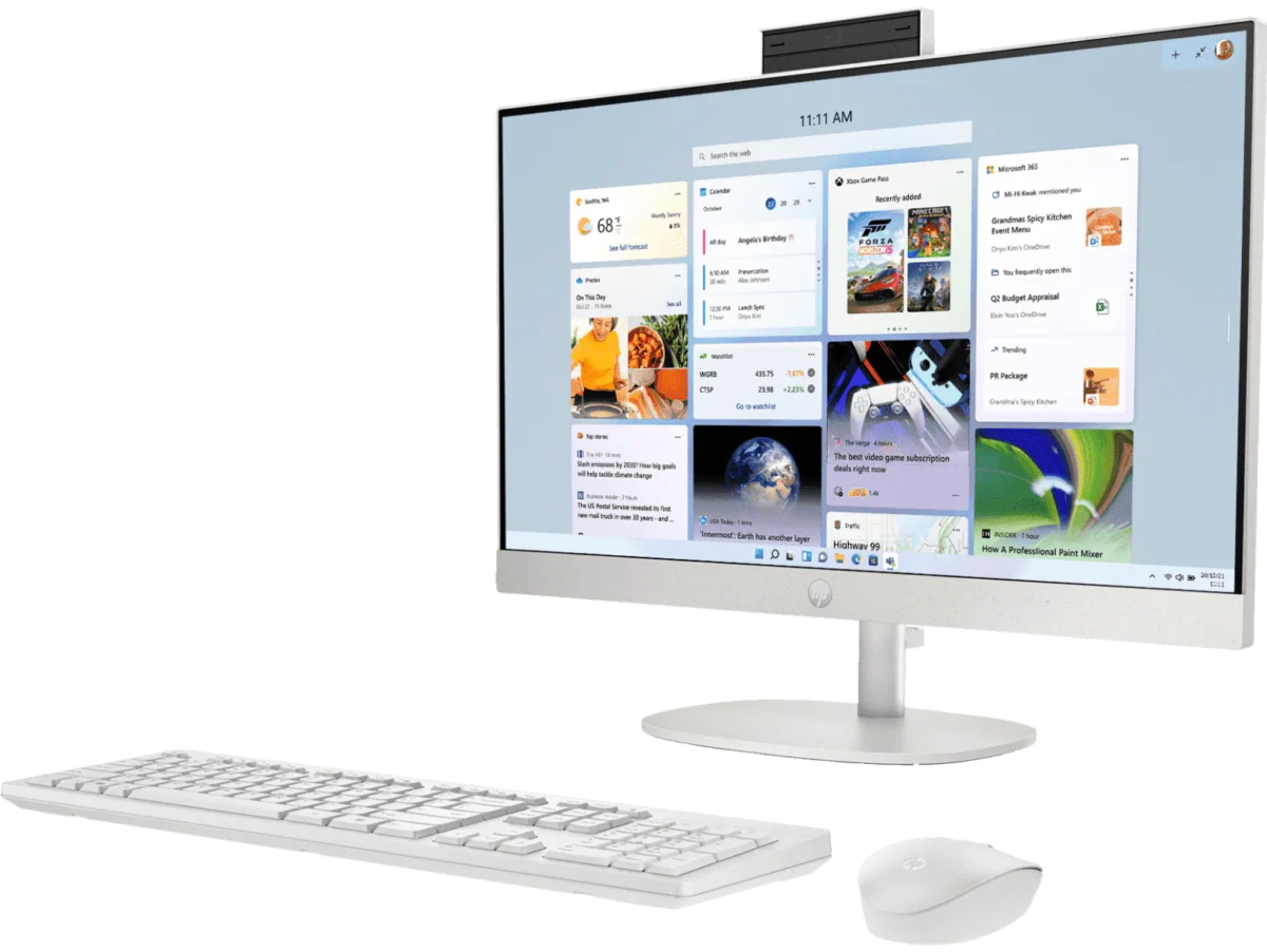 Hp AIO 24-Cr0477in (I5-1334U/8GB/512GB/24/W11 Ms24/Shell White)
