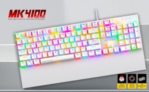 Ant Esports MK4100 RGB White Keyboard with Red Switches