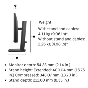Dell Pro 22 Inch Adjustable Stand Monitor - E2225HSM