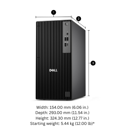 DELL PRO TOWER QCT1250 CORE I5- 14500 14TH / 16GB RAM / 512 SSD/ WIN 11 PRO / 3 YEAR WARRANTY