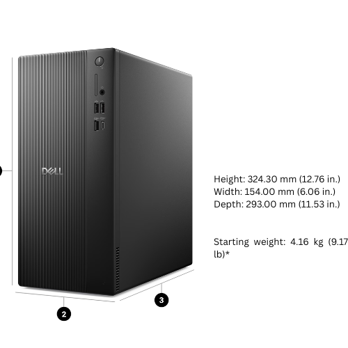 DELL PRO TOWER QVT1260 CORE I5- 14400 14TH / 8GB RAM /WIFI/ 512 SSD/ DOS / 3 YEAR WARRANTY