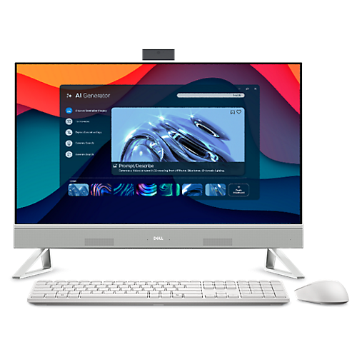 Dell AIO INS EC27250 Intel Core 7-150U/ 16GB RAM/1TB SSD / 2GB Graphic /Touch/Wi-Fi+BT / Webcam / Speaker /27"LED / Win 11 Home + MSO 24/White/ 3 year Warranty