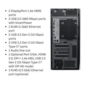 Dell 3680 Tower Core I7- 14700 14TH/ 16GB DDR5/ DVD/ 1TB SSD/ NVIDIA® T1000, 8 GB / Win 11 Pro/ 3 Year Warranty