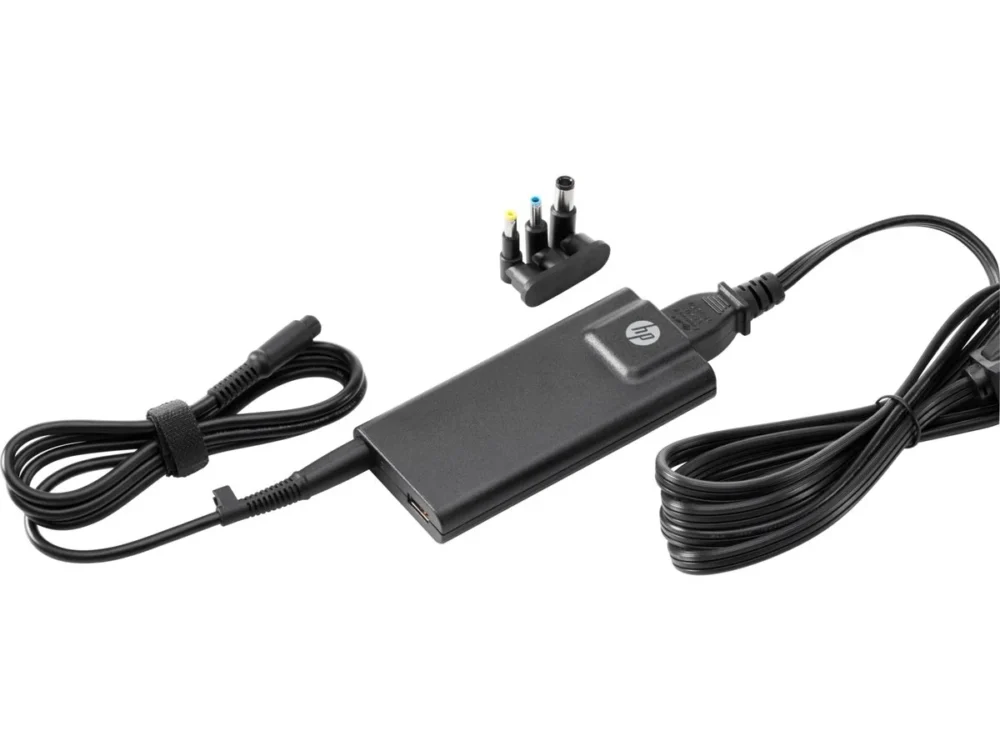 HP 65W (Multi Pin) Slim AC Adapter 65W - Black (4.5mm, 7.4mm, 5.5mm) | Balaji Computer Wala