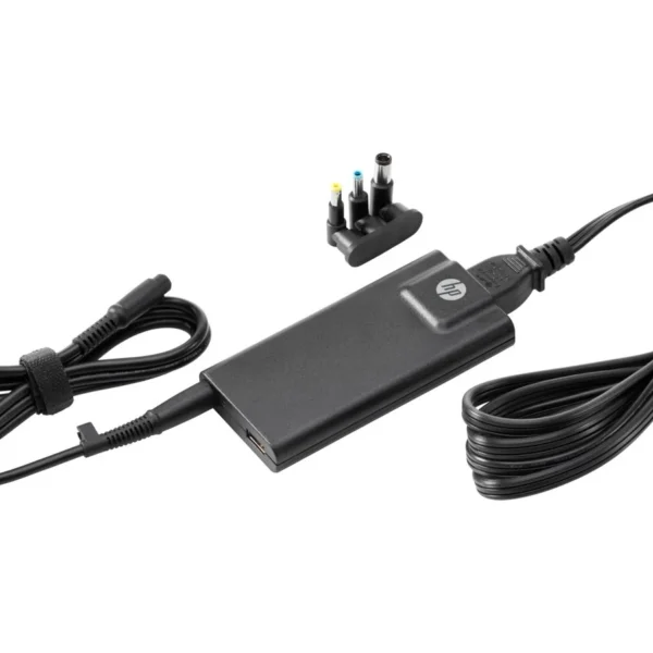 HP 65W (Multi Pin) Slim AC Adapter 65W - Black (4.5mm, 7.4mm, 5.5mm) | Balaji Computer Wala