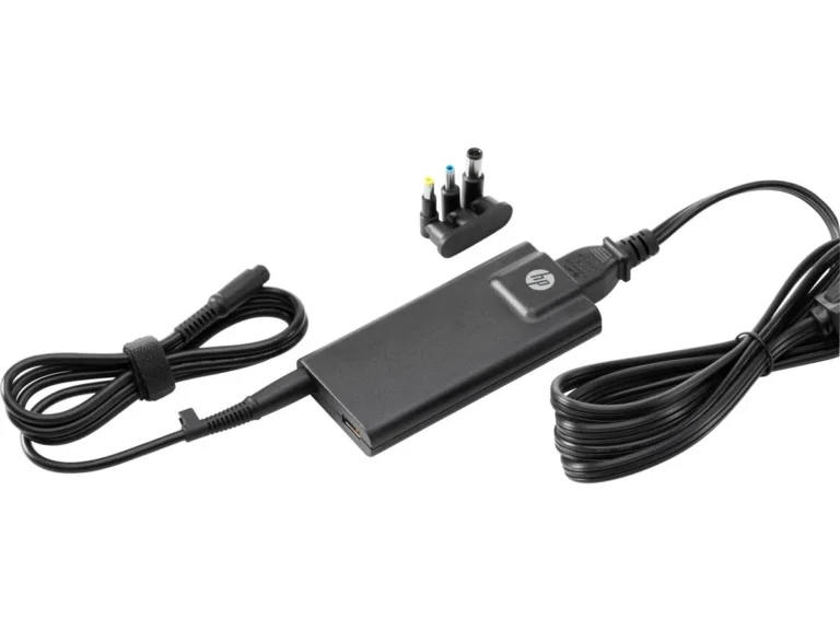 HP 65W (Multi Pin) Slim AC Adapter 65W - Black (4.5mm, 7.4mm, 5.5mm) | Balaji Computer Wala