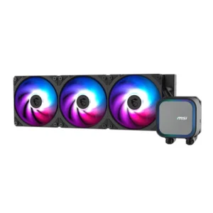 MSI MAG Coreliquid A13 360 ARGB CPU liquid cooler with 360mm radiator and three ARGB fans.