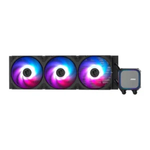 MSI MAG Coreliquid A13 360 ARGB CPU liquid cooler with 360mm radiator and three ARGB fans.