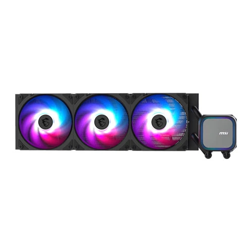 MSI MAG Coreliquid A13 360 ARGB CPU liquid cooler with 360mm radiator and three ARGB fans.