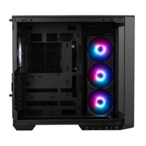 MSI MAG PANO 100R PZ ARGB Black Mid Tower Gaming Cabinet with panoramic tempered glass and ARGB fans