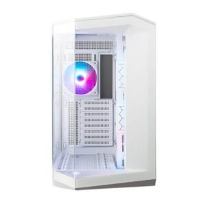 MSI MAG PANO 100R PZ ARGB White Mid Tower Gaming Cabinet with panoramic tempered glass and ARGB fans
