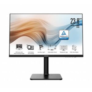 MSI Modern MD241P 24-inch Full HD business monitor with IPS panel, ergonomic stand, and Eye Care technology