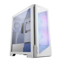 MSI MPG Velox 300R Airflow PZ ARGB White E-ATX Mid Tower Gaming Cabinet with mesh front panel and tempered glass side panel